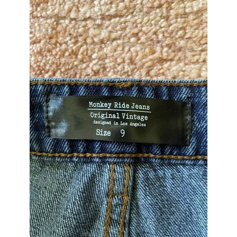 Monkey Ride High Rise Carpenter Jeans Womens 9 Cargo Mom Origional Vintage - Picture 2 of 6